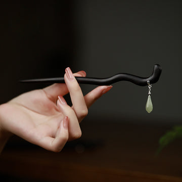 Wooden Hair Stick with Dangle