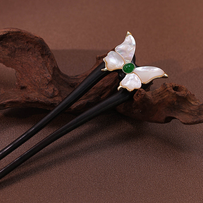 Handmade Butterfly Wood Hair Fork