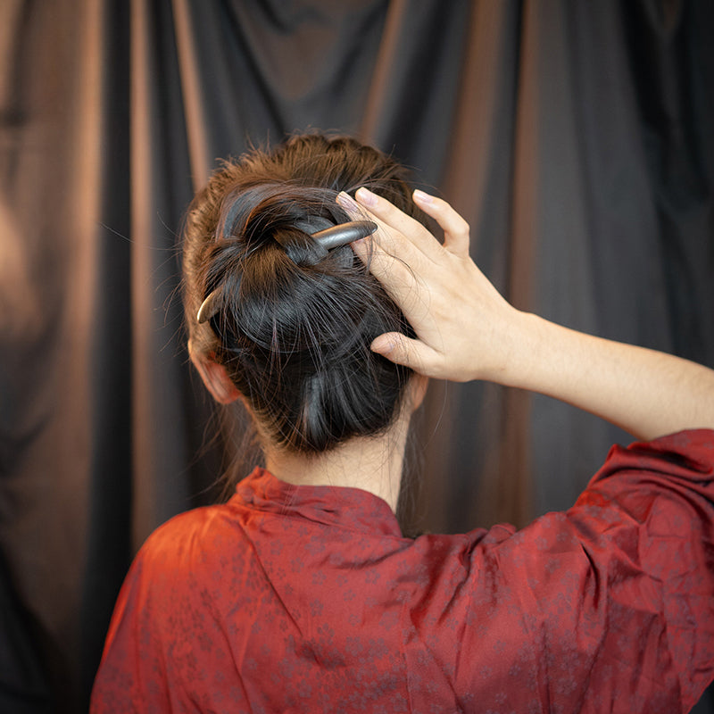 Half-Circle Round Top Wooden Hairpin