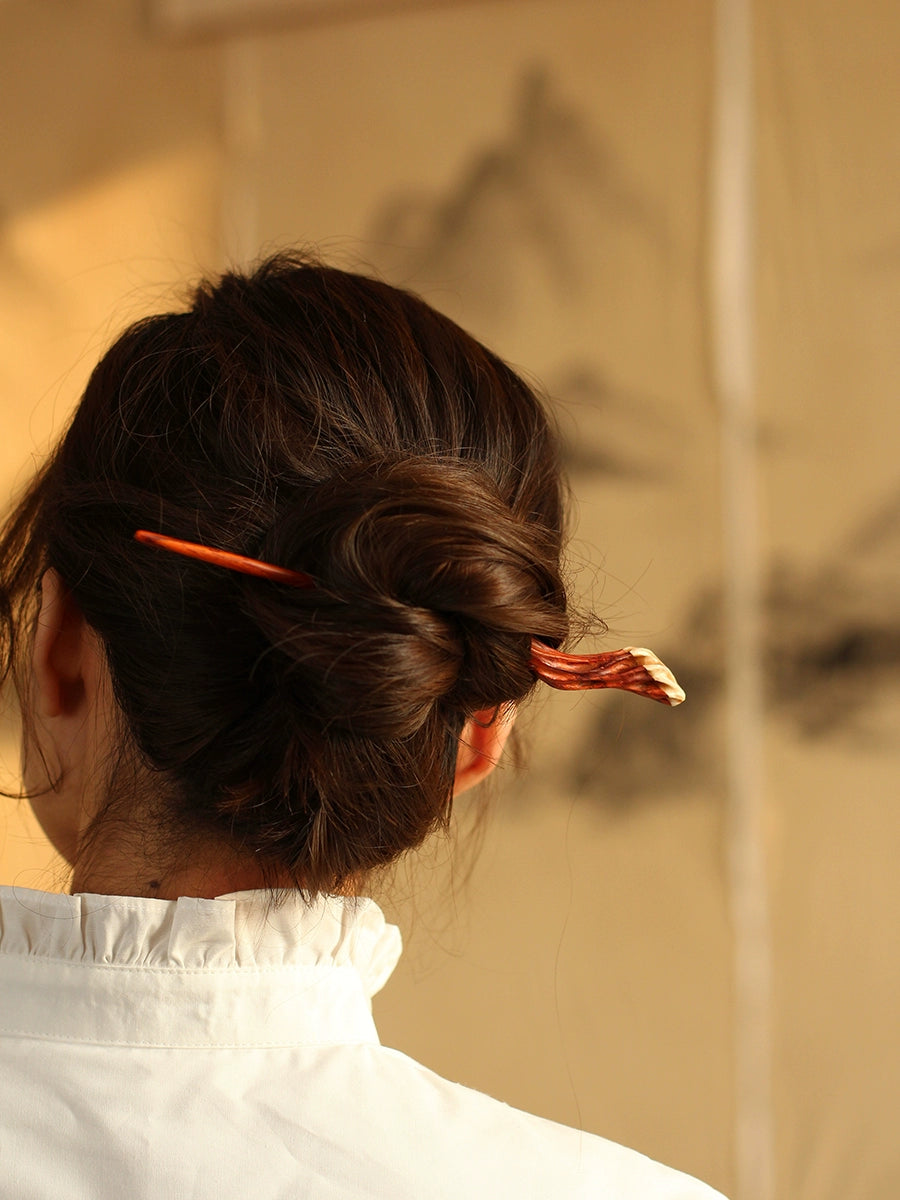 Hand-Carved Hair Stick Inspired by Oriental Zen