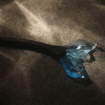 Handmade Original Fish Tail Hair Stick with Vibrant Blue Tail