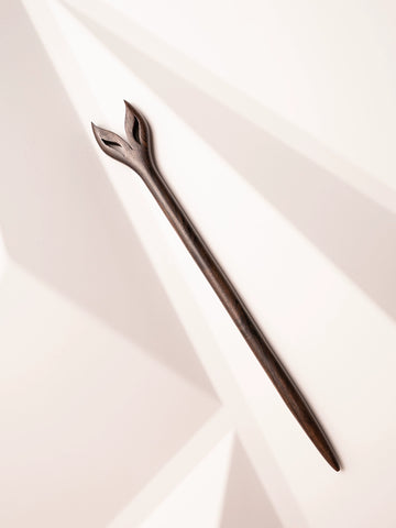 Original Ebony Wood Hair Stick with Fox Eyes