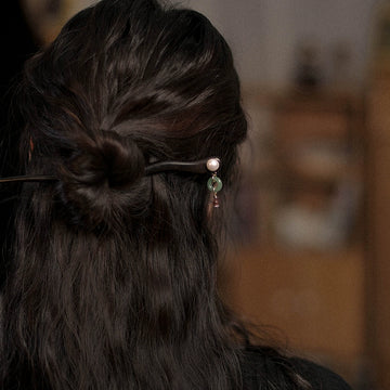 Handmade Hetian Jade Wooden Hair Stick