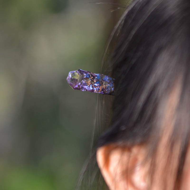 Handmade Lavender Wood Hair Stick
