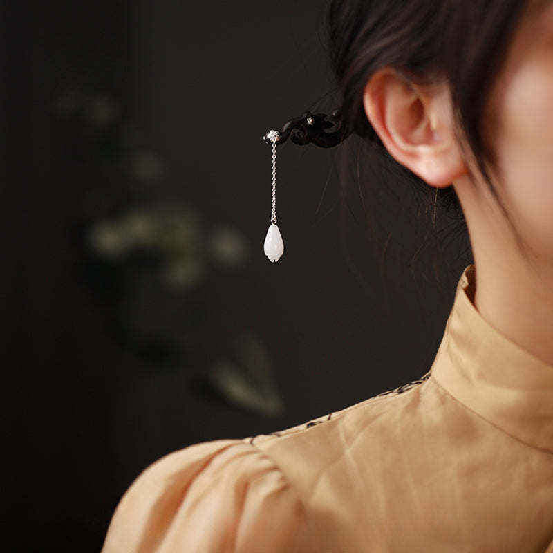Wooden Hair Stick with Dangle