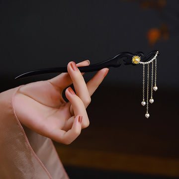 Handmade Wood Tassel Hair Stick Bead Curtains