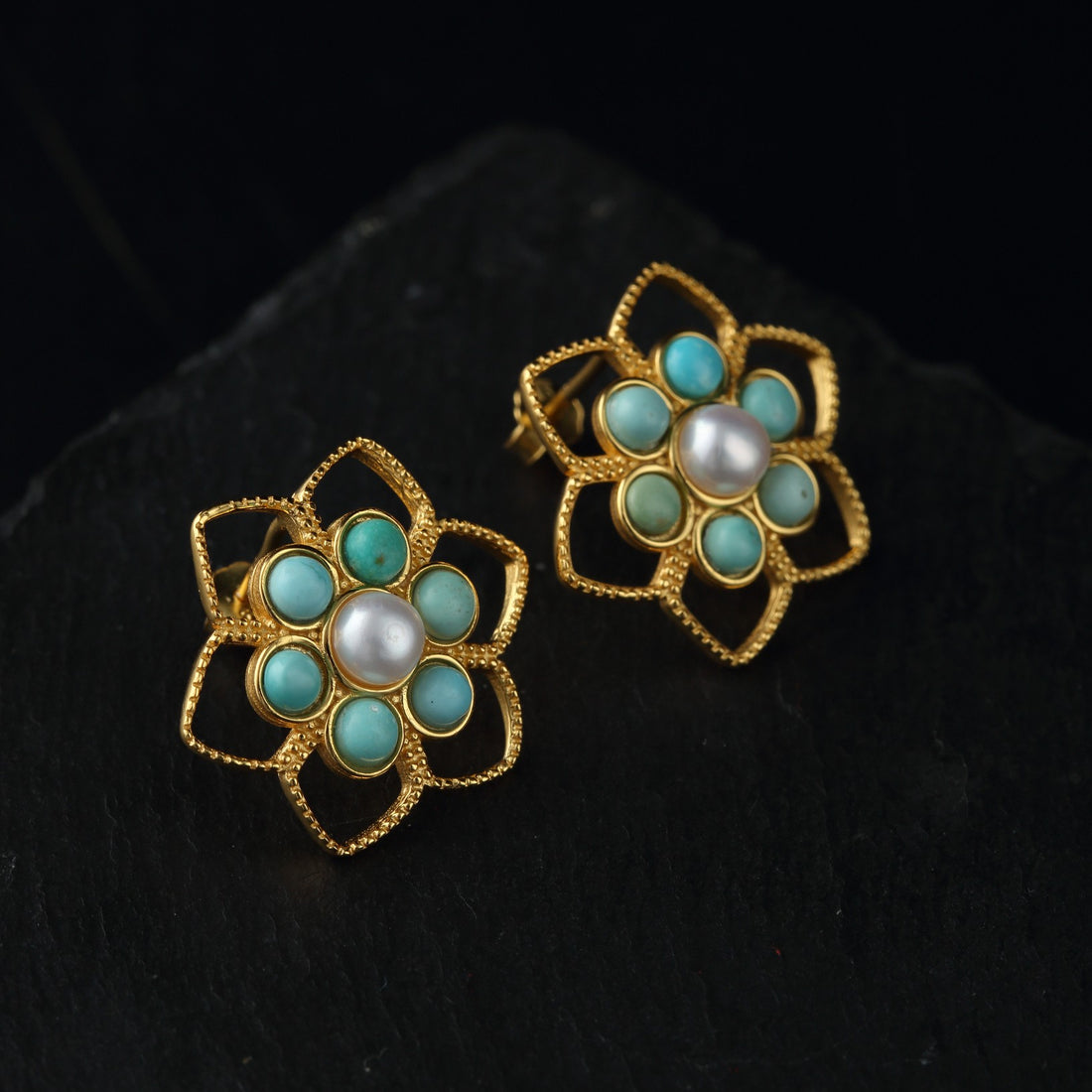 Chinese Traditional Hairpin & Earrings with Turquoise