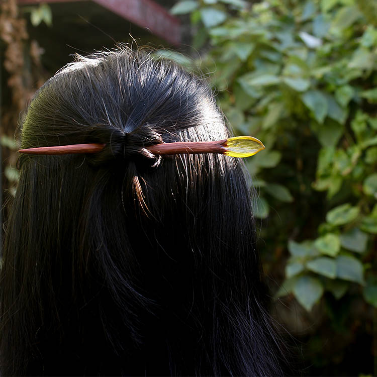 Handmade Yellow Patel Hair Stick