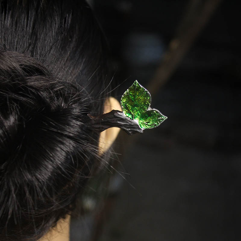 Handmade Leaf Wood Hair Stick