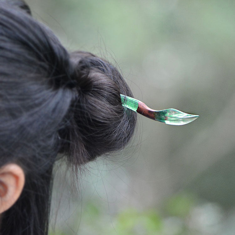 Handmade Emerald Green Hair Stick