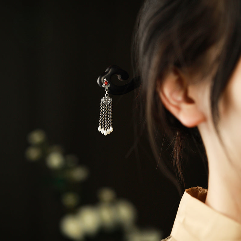 Wooden Hair Stick with Tassel