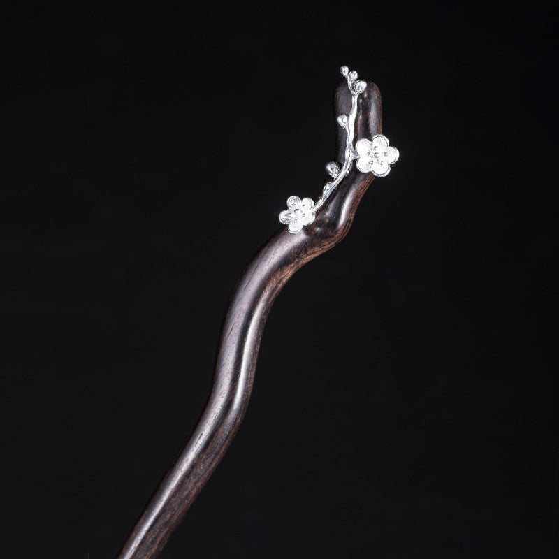 Wooden Wavy Plum Blossom Hair Stick