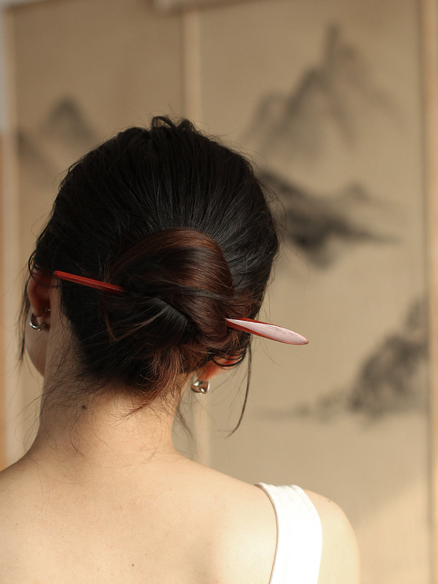 Hand-carved "Bin Yun Song" Wooden Hair Stick