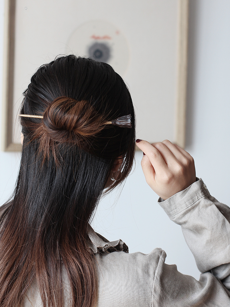 Handmade Lotus Seed Pods Hair Stick with Ou Shi Design
