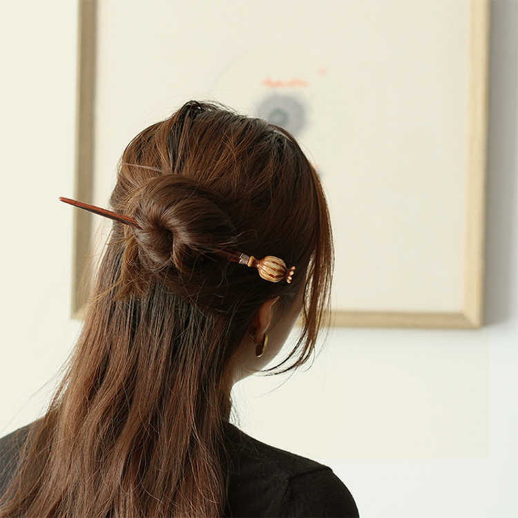 Hand-carved Antler Sandalwood Hair Stick