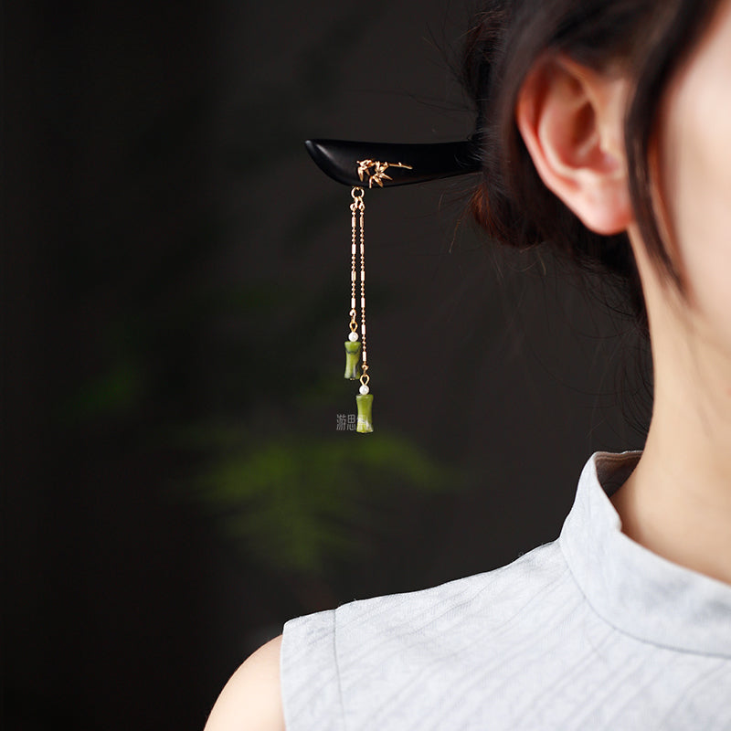 Wooden Hair Stick with Tassel