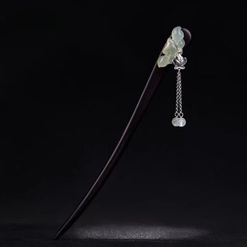 Black Wood Xiuyan Jade Hair Stick