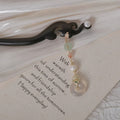 Ebony Hair Stick with Gold-Plated Copper and Beaded Dangle, detail view 17