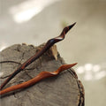 Hand-Carved Weiao Huangtan Wood Curved Hair Stick, detail view 6
