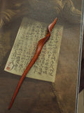 Hand-Carved Weiao Huangtan Wood Curved Hair Stick, detail view 15
