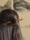 Hand-Carved Weiao Huangtan Wood Curved Hair Stick, view 11