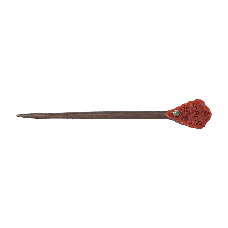 Green Sandalwood Plum Hair Stick, detail view 4