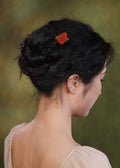 Green Sandalwood Plum Hair Stick, detail view 12