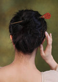 Green Sandalwood Plum Hair Stick, detail view 13