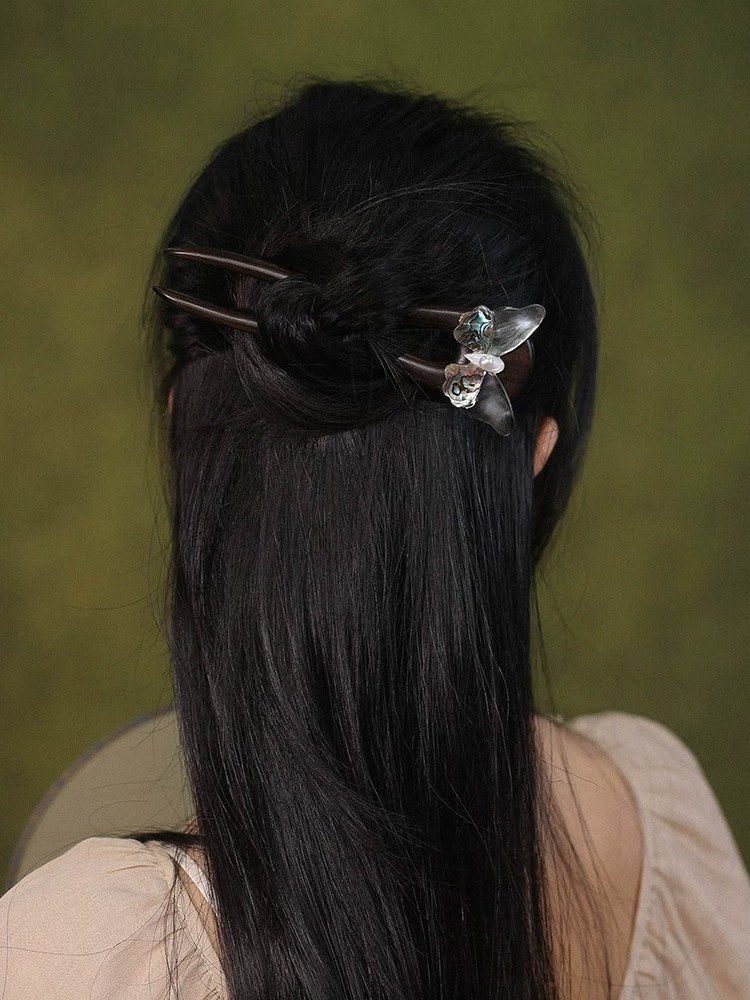 Ebony Butterfly Hair Stick, view 2