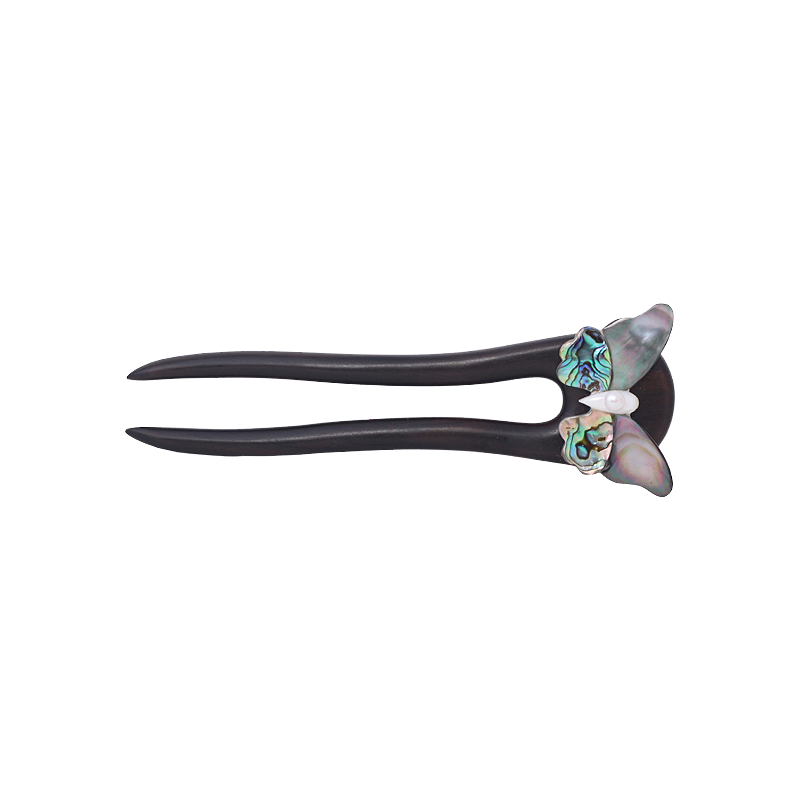 Ebony Butterfly Hair Stick, detail view 3