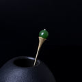 S925 Silver Hair Stick with Jade, detail view 1