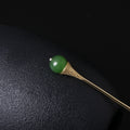 S925 Silver Hair Stick with Jade, detail view 2