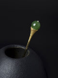 S925 Silver Hair Stick with Jade, detail view 10