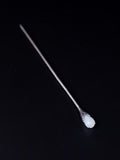 Silver Magnolia Hairpin with Hetian Jade, detail view 8