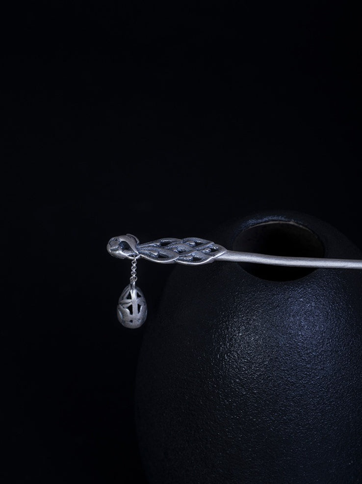 Phoenix Hollow Silver Hairpin, detail view 9