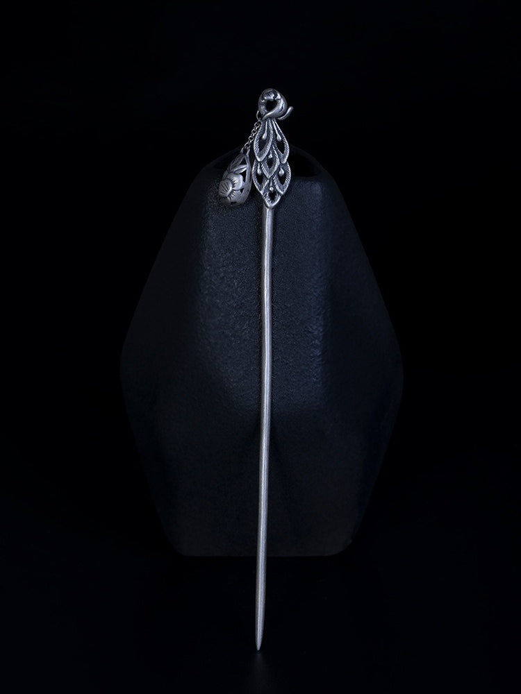 Phoenix Hollow Silver Hairpin, detail view 11