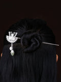 Silver Filigree Butterfly Hair Stick, detail view 1