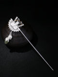Silver Filigree Butterfly Hair Stick, detail view 3