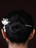Silver Filigree Butterfly Hair Stick, detail view 4
