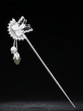 Silver Filigree Butterfly Hair Stick, front view