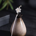 S925 Silver Begonia Hairpin, detail view 2