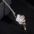 S925 Silver Begonia Hairpin, detail view 3