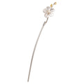 S925 Silver Begonia Hairpin, detail view 4