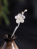 S925 Silver Begonia Hairpin, detail view 10