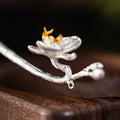 Butterfly Orchid Silver Hair Stick, detail view 3