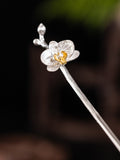 Butterfly Orchid Silver Hair Stick, detail view 7