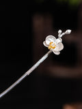 Butterfly Orchid Silver Hair Stick, detail view 8