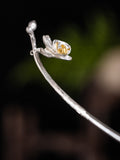 Butterfly Orchid Silver Hair Stick, detail view 10