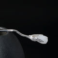 White Jade Magnolia Hair Stick in S925 Silver, detail view 2