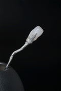 White Jade Magnolia Hair Stick in S925 Silver, detail view 7